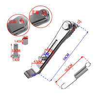 Aluminum Alloy Motorcycle Side Stand with Spring CNC-Machined Motorcycle Kickstand Spring Short Silver for Motorcyclists, Riders, Custom Builds