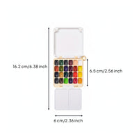 Multi-Function Travel Watercolor Palette All in Single Portable Watercolor Palette Easy to Carry Travel Paint Box 24 Grids for Plein Air