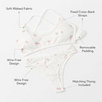 Sports Bra and Underwear Set for Teen Girls, Padded No Underwire with Full Coverage, Soft Polyester Gym Wear for Teenage Gifts