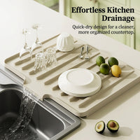 Sink Silicone Draining Mat for and Countertop, Rectangular Dish Drying with Upgraded 2cm Thickened Design