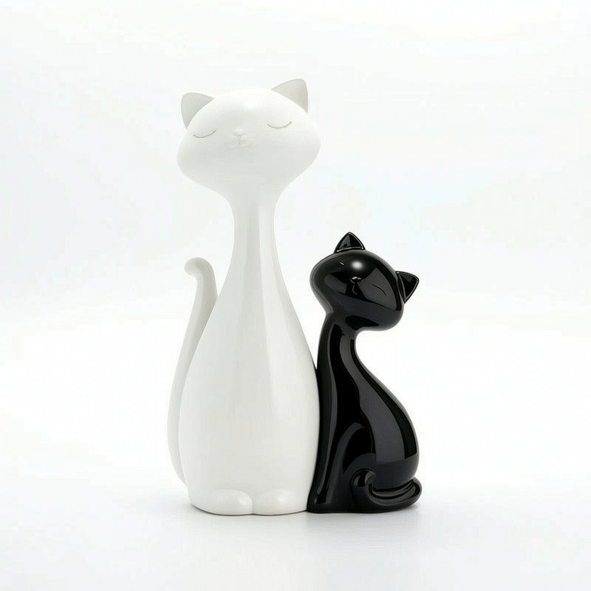 Vintage Couple Cat Figurine Ceramic Ornament
