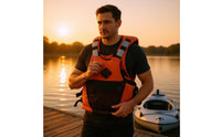 Adjustable Straps Kayak Fishing Vest Buckle Closure Kayak Life Vest Mesh Front Neoprene Life Jacket Sleeveless for Adults, Kayaking