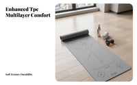 Non-Slip Cushioned Training Mat Sweat-Resistant Exercise Mat with Position Markers long-lasting exercise Pad Portable for Home Gym Users, Beginners, Women, Push-push-up exercises, Floor Protection, Squats, stretching practice