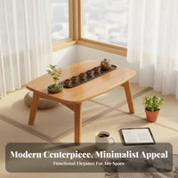 Space-Saving Foldable Tatami Table Multi-Purpose Japanesedesign Floor Table InstallationNo-Assembly Folding Desk No Assembly Required for Telecommuting Workers, Apartment Dwellers, Bay Window, Small Areas, Dorm Room, Bedroom