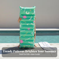 Long-Lasting PVC Material Inflatable Pool Mattress Buoyant Water Floating Mat Waterproof Adult Pool Raft Portable for Adults, Beach, Lake, Vacation