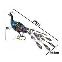 Solar Peacock Statue LED Lights Peacock Yard Light Weather Resistant for Balcony