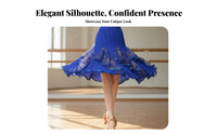 Flowing Design Big Swing Latin Skirt Soft Material Medium-Length Ballroom Skirt Lightweight Breathable for Women, Dancers, Performers, Themed Parties