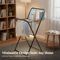 Foldable Heated Airer Space Saving Clothes Rack Floor-Standing Electric Heating for Apartment Dwellers, Homemakers, Small Spaces