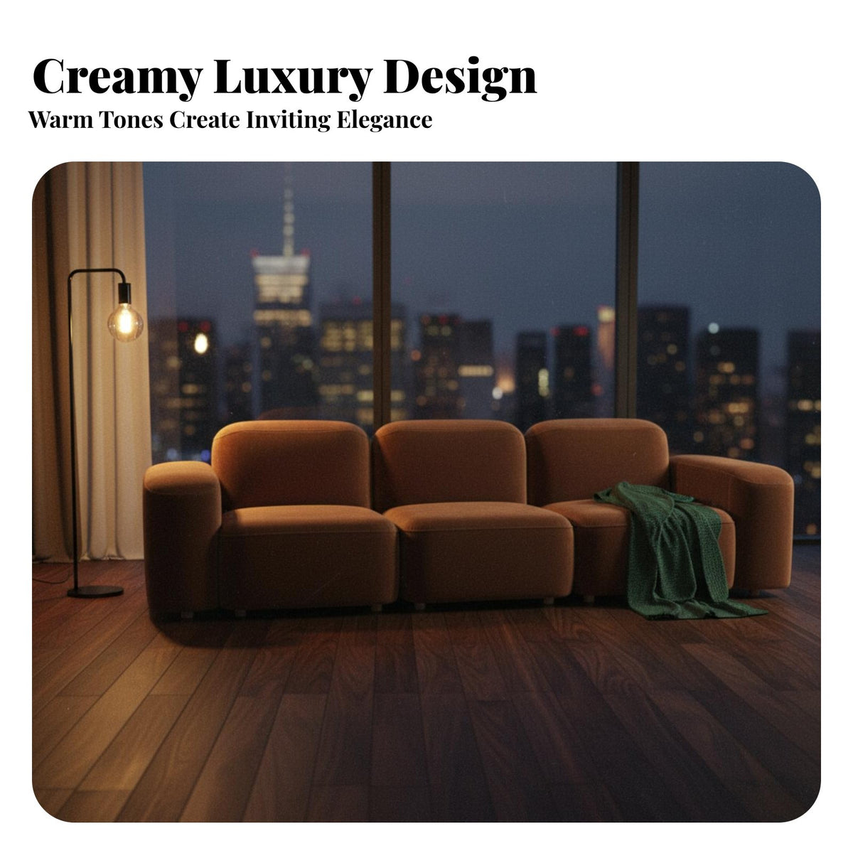Curved configurable Sofa Small Space suitable for Configurable Chaise Lounge Plush Comfort Living Room Furniture for Home Decorators, Young Adults, Studio Flat