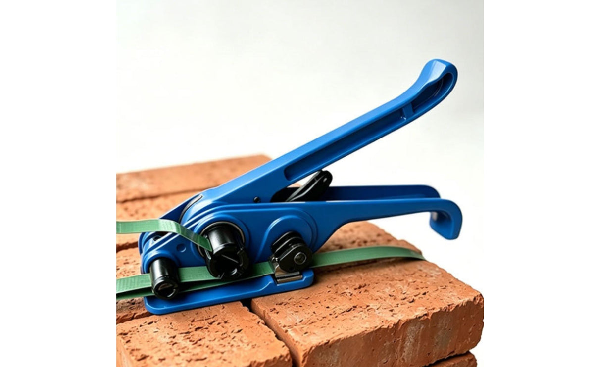 Strapping Kit Handheld Manual Strapping Tool with Buckles Heavy Duty Banding Tool with Strap Roll for Packagers, Warehouse, Carton Bundling