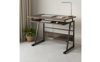 Easy Assembly Student Study Desk Spacious Desktop Computer Desk with Shelves Modern Design Workstation with Keyboard Tray and Shelves for Students, Bedroom, Dorm Room