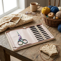 Aluminum Interchangeable Circular Knitting Needle Set Zippered Knitting with Cables Compact Flexible for Travel