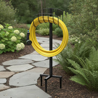 Garden Hose Stand Metal Freestanding Hose Rack Organizer Outdoor Heavy Duty for Gardeners, Yard, Patio