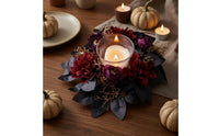 Artificial Rose Candle Collar Gold-Toned Accents Candle Collar Wreath