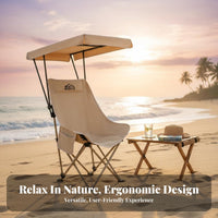 Protection Outdoor Moon Chair Easy Setup Portable Sunshade Chair Ergonomic Design Stable Frame for Fishers, Beachgoers, Sports Spectators, Fishing, Picnic, Backyard, Tailgating