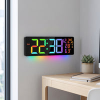 Digital Wall Clock Easy-to-Read LED Wall Clock Multi-Function for Bedroom