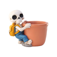 Skeleton Planter Pot Tabletop Decoration Planter Pot Easy to Clean Decor for Desk, Shelf