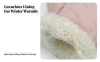 2 Pieces Warm kids' Ski Mittens Windproof Fleece Lined Snow Mittens Anti-Slip Palm for Students, Babies, Outdoor, Cold Weather, Snowboarding