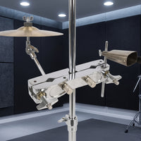 Drum Clamp Double-Sided Expansion Clamp Connecting Bracket Chrome-Finished Hardware Adjustable for Drummers, Stage