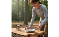 Stainless Steel Folding Pan Lightweight Portable Mini Frying Skillet Simple to Clean Folding Handle Skillet for Campers, Backpackers, Travel, Picnic