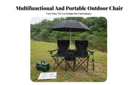 Easy Setup Portable Camp Couch Water-Resistant Material Double Folding Chair Heavy Duty Portable Double Camping Seat Storage Pockets for Campers, Beachgoers, Families, Fishing, Picnics, Backyard, Sporting Events