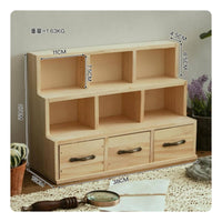 Wooden Desktop Cabinet Wooden Wood Desk Organizer 3 Drawers Tabletop Drawer Box