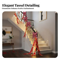 10 Pieces Double Happiness Character Chinese Wedding ribbon decoration Festive Red Color Ribbon Decoration Easy to Assemble Pull ribbon decoration Quick Assembly for DIY Crafters, Family Members, Gift Givers, Weddings, Staircase, Living Room, Doorw