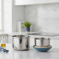 Inner Pot with Steaming Rack Perforated Rice Steaming Insert Soup Separating Pot Multi-Purpose Steamer Basket Long-Lasting