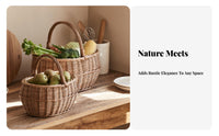 Round Woven Basket adaptable Fruit Bowl sturdy for Dining Table, Home Cooks