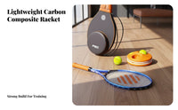 Carbon Fiber Rebound Tennis Coach Lightweight Design Youngster S Tennis Racket Set Long-Lasting Construction for Toddlers, Outdoor, Backyard