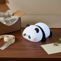 Gift Idea Cute Panda Night Light Portable Panda Silicone Lamp Rechargeable Silicone Night Light 3-Level Dimmable for Children, Bedroom