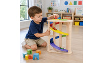 Rotating Slide Track Toy Decorative Gears Wooden Car Track Toy Paint Children's Plaything
