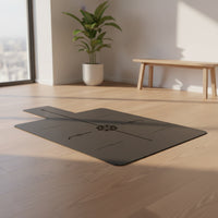 Fitness Mat with Alignment Lines Rubber Fitness Mat Stable for Enthusiasts