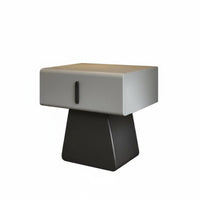 Modern Minimalist Nightstand with Storage Luxury Aesthetic Single-Drawer Pedestal Cabinet Compact Size Bedside Table Sturdy Construction for Homeowners, Apartment Dwellers, Students, Guest Room, Hotel, Entryway, Office