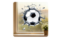 Soccer Ball Wall Decal Self Soccer Ball Decal Cling Cracked Wall Football Sticker for Kids, Boys, Party, Bedroom, Man Cave