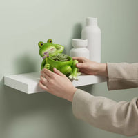 Vibrant Green Frog-Shaped Resin Planter Reclining Pose Frog Flower Pot Raised Eyes