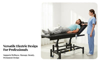 Versatile Convertible Design Electric Massage Bed Controller Control Adjustable Massage Bed Heavy Duty Construction Chiropractic Adjustment Table Quiet Engine for Chiropractors, Physical Therapists, Spa Professionals, Medical Medical Facility