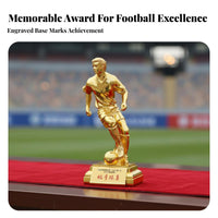 Electroplated Finish Soccer Player Award Fan Souvenir Football MVP Award Premium Design for Tournament Organizers, Clubhouse Display