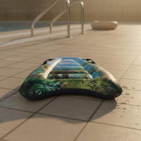 Easy Inflation Children's Swimming Kickboard Foldable Inflatable Bodyboard High Buoyancy Swimming Buoyant Device with Handles Long-Lasting for Beginners