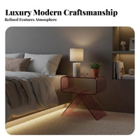 Space-Saving C-Shaped End Table Minimalist & and design Bedside Stand Modern Design Household Furniture Light Luxury for Apartment Dwellers, Students, property owners, Bedroom, Small areas, Living Room, Home Office