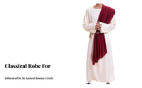 3 Pieces Full-Length Design Biblical Robe Set Long-Sleeved Biblical Robe and Headpiece Set Oversized Scarf Religious Outfit Comfortable Fit for Adults, Cosplayers, Church Members, Halloween, Stage Performance, Nativity Plays