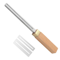 Square Guitar Fret File with Wooden Handle, Four-Sided, Coarse and Fine Grit