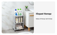 Space-Saving Slim Rolling trolley Multi-Functional Slim Rolling Storage trolley Easy Assembly Tiered Shelf Adjustable Tiers for Home Organizers, Apartment Dwellers, Balcony, Bathroom, Laundry Room, Narrow areas