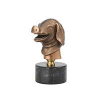 Animal Bust Bronze-Toned Tabletop Sculpture Realistic Tabletop Decoration for Home Stylists, Bookshelf
