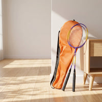 2 Pieces Badminton Racquet with Bag Multifunctional Racket Bag with Shoulder Strap Portable Case for Beginners, Families, Backyard, Park, School