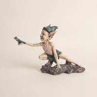 Elf Figurine with Frog Outdoor Elf Figurine Whimsical Frog Statue for Collectors
