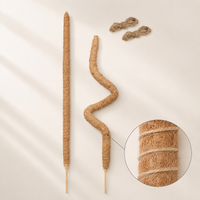 Flexible Coir Moss Pole for Climbing Plants, Extendable Support Stake with Tie Strap