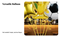 5 Pieces Large Size Champion Award Foil Balloon Reusable Soccer Ball Foil Balloon Self-Sealing for Children, Parents