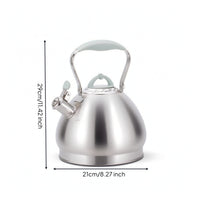 Stovetop Tea Kettle Thickened Base Kettle with Whistle Spout Food Grade for Kitchen Gas/Induction Cooker