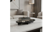 Hammered Metal Tray Modern Aluminum Tray Handcrafted Bowl for Coffee Table, Sideboard